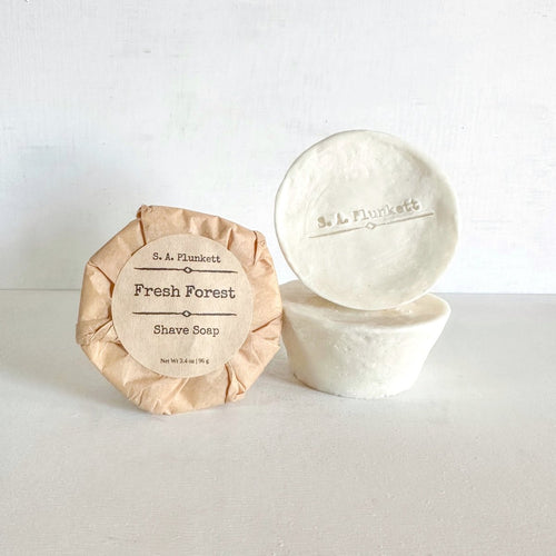 Fresh Forest Artisan Shave Soap - S A Plunkett Naturals